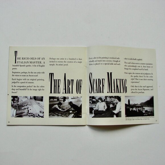 Vintage Axcess Scarves How To Tie Knot Fold Fan Weave Wrap Wear Scarves Fashion - Picture 5 of 6